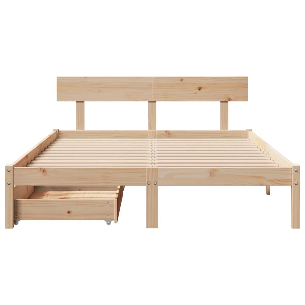 Sengeramme uden madras 140x190 cm massivt fyrretræ