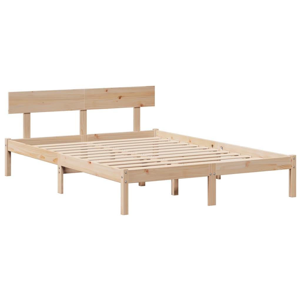 Sengeramme uden madras 140x190 cm massivt fyrretræ