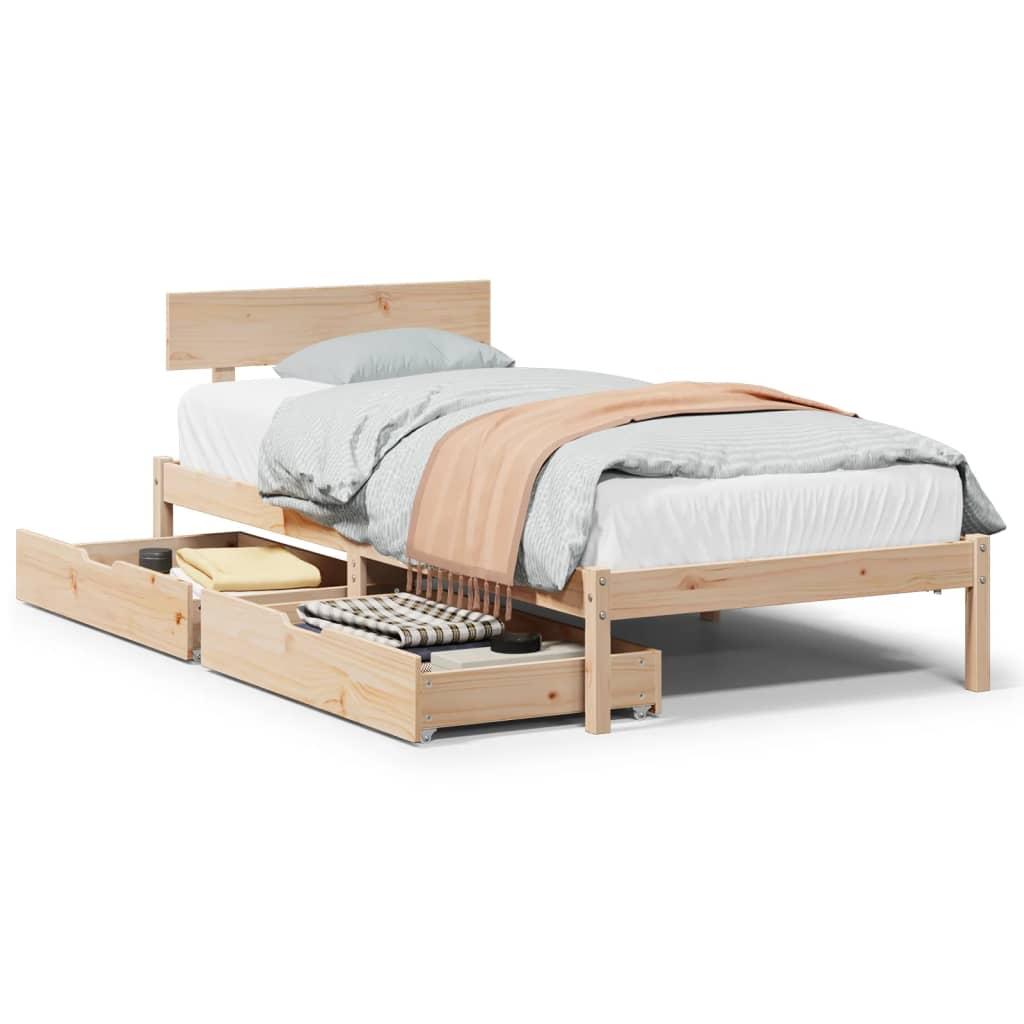Sengeramme uden madras 90x200 cm massivt fyrretræ