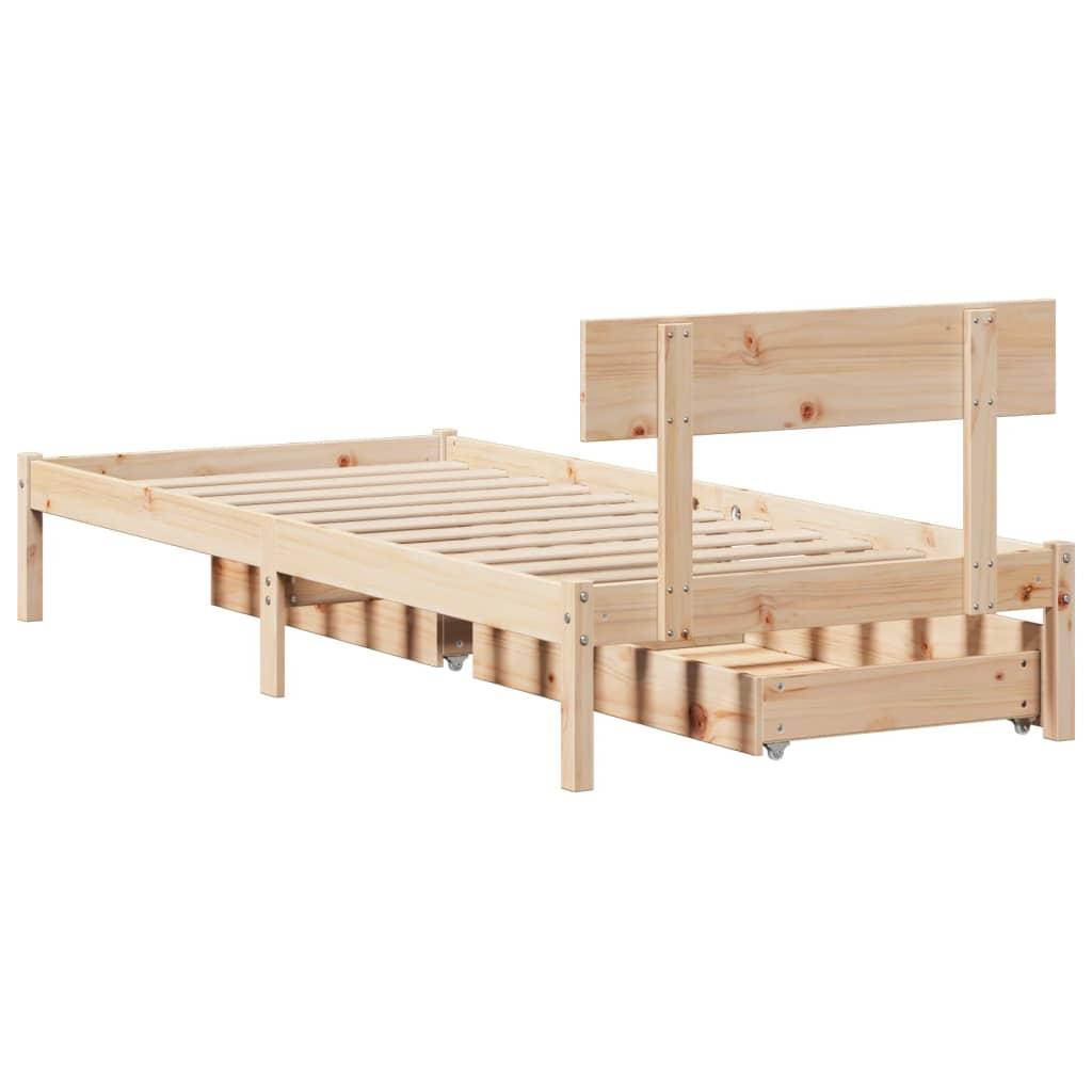Sengeramme uden madras 90x200 cm massivt fyrretræ