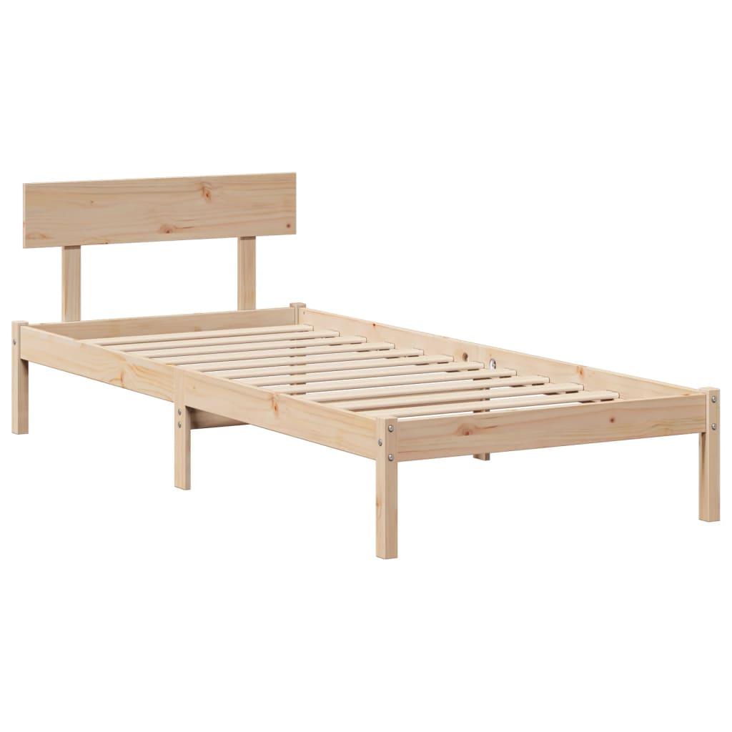 Sengeramme uden madras 90x200 cm massivt fyrretræ