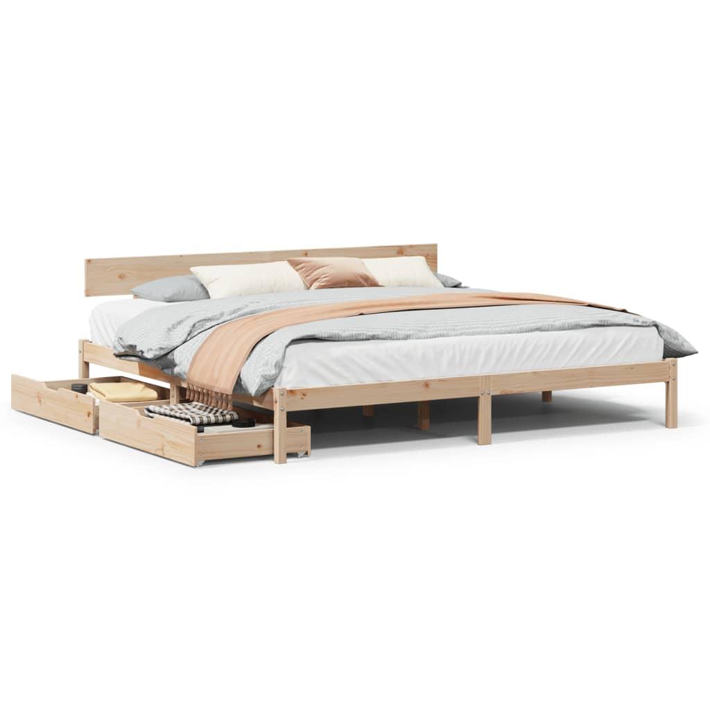 Sengeramme uden madras 180x200 cm massivt fyrretræ