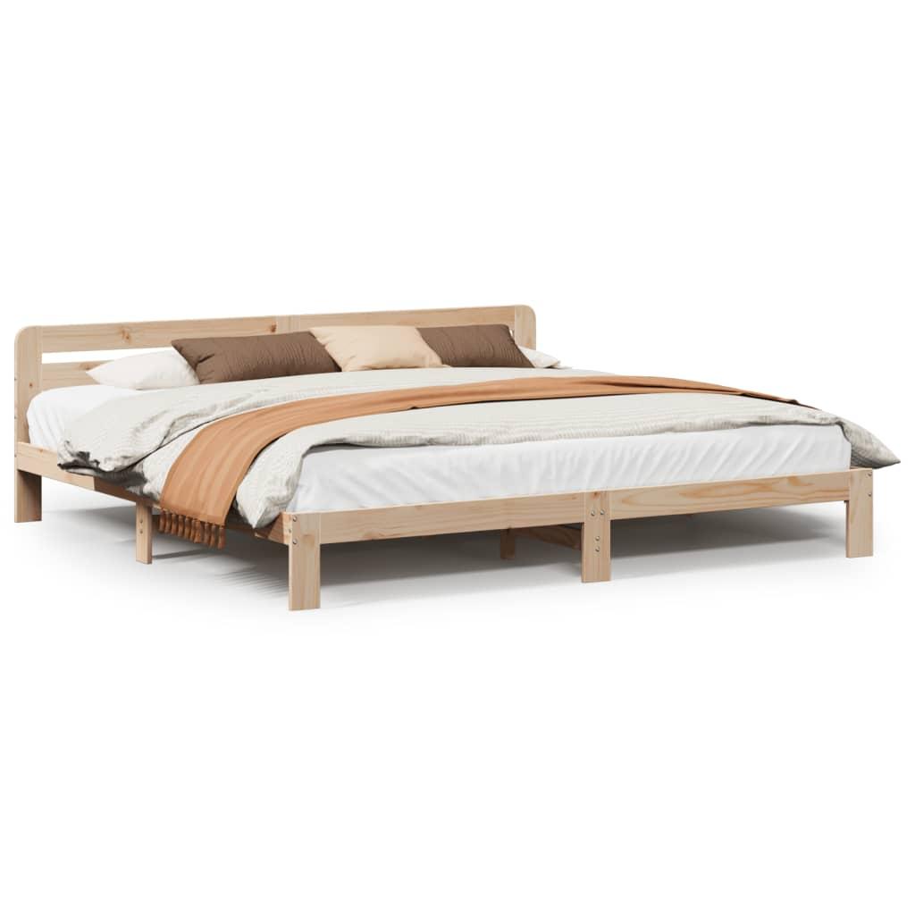 Sengeramme uden madras 200x200 cm massivt fyrretræ