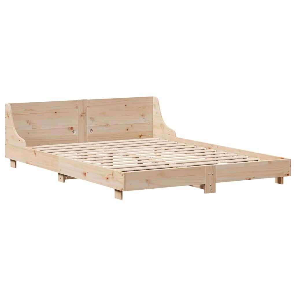 Sengeramme uden madras 150x200 cm massivt fyrretræ