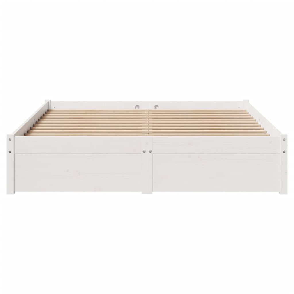 Sengeramme uden madras 160x200 cm massivt fyrretræ hvid
