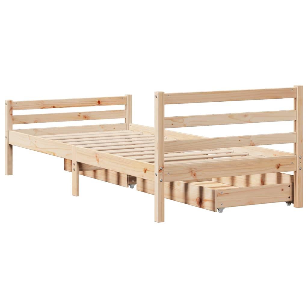 Sengeramme uden madras 75x190 cm massivt fyrretræ