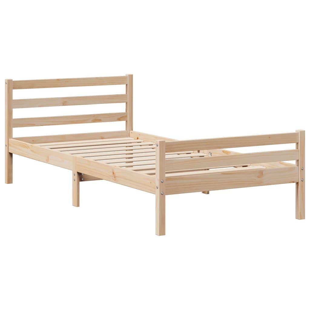 Sengeramme uden madras 75x190 cm massivt fyrretræ