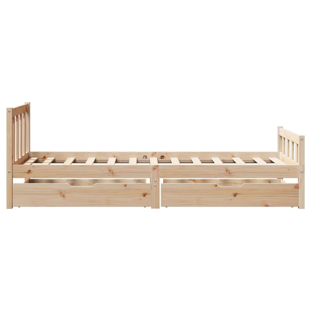 Sengeramme uden madras 75x190 cm massivt fyrretræ