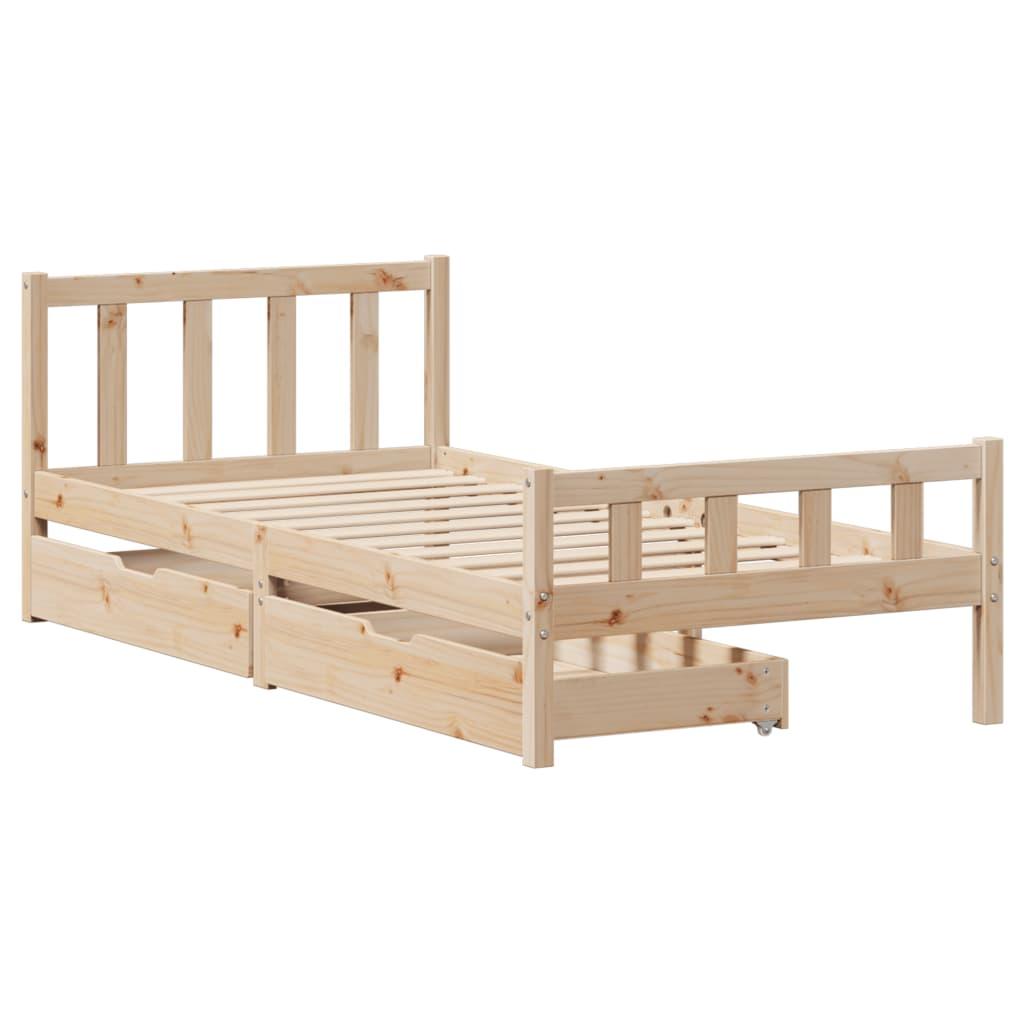 Sengeramme uden madras 100x200 cm massivt fyrretræ
