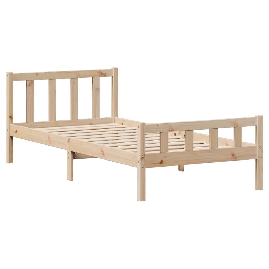 Sengeramme uden madras 100x200 cm massivt fyrretræ