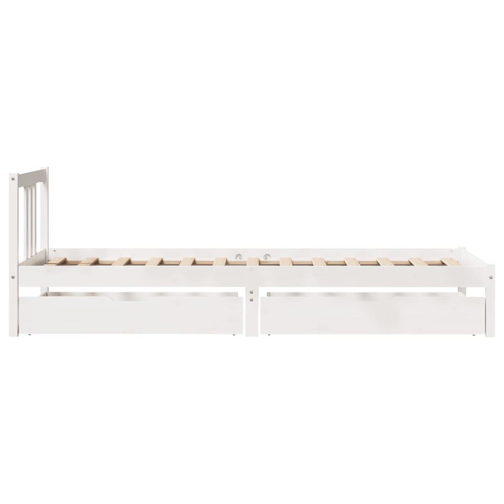Sengeramme uden madras 90x200 cm massivt fyrretræ hvid