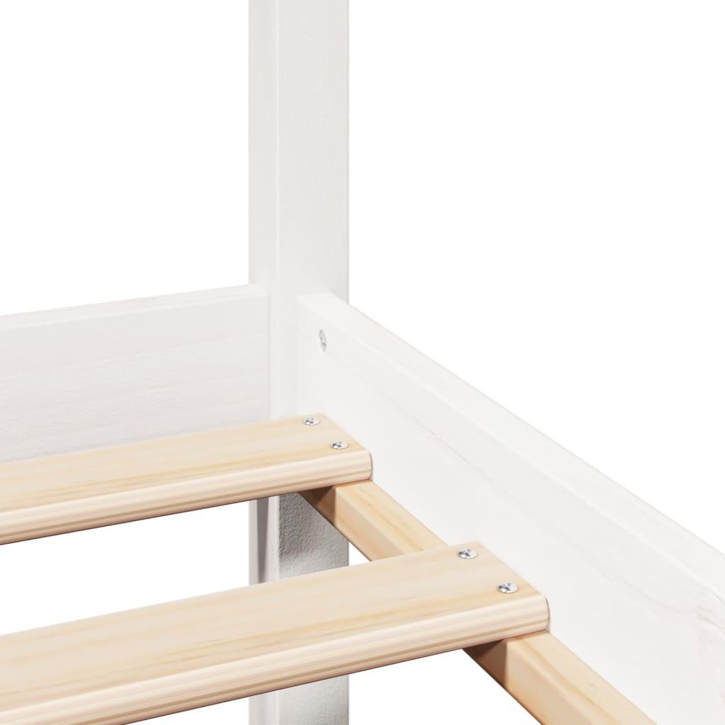 Sengeramme uden madras 90x200 cm massivt fyrretræ hvid