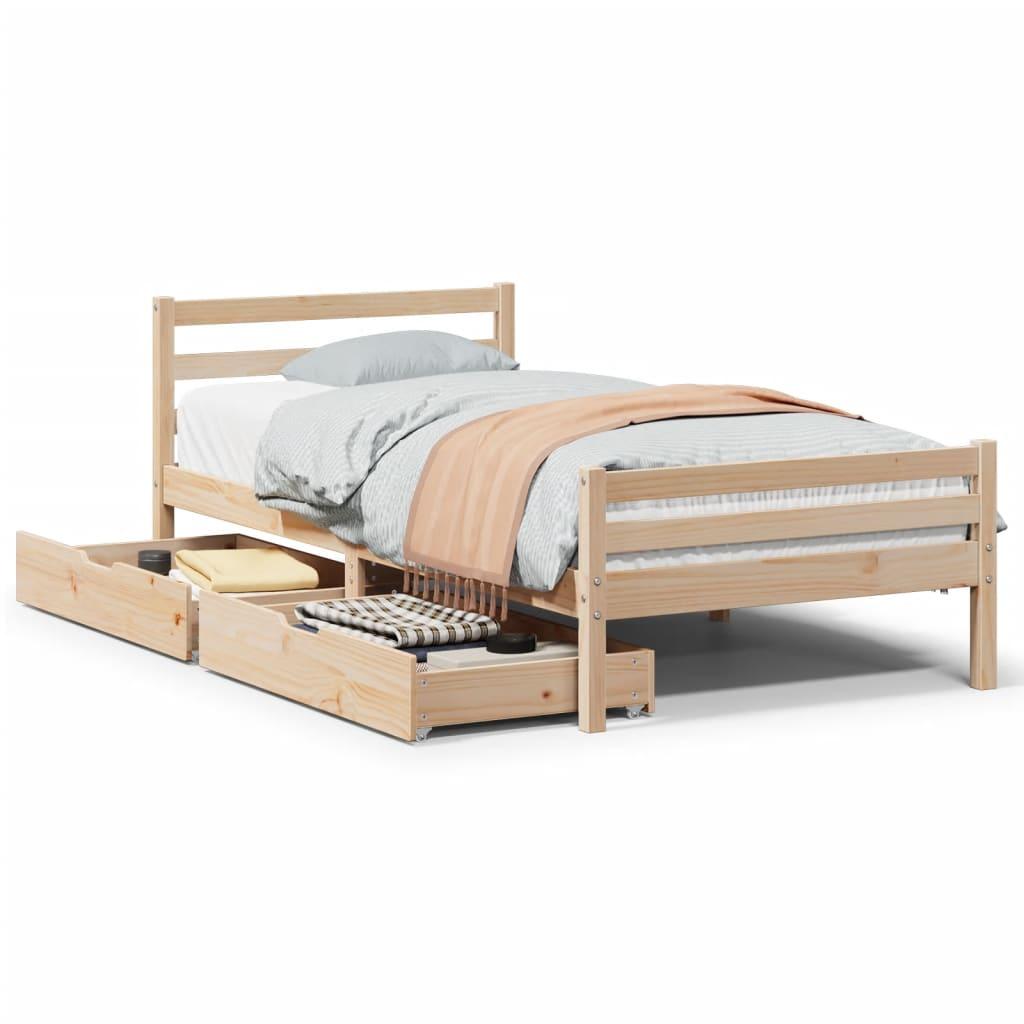 Sengeramme uden madras 100x200 cm massivt fyrretræ