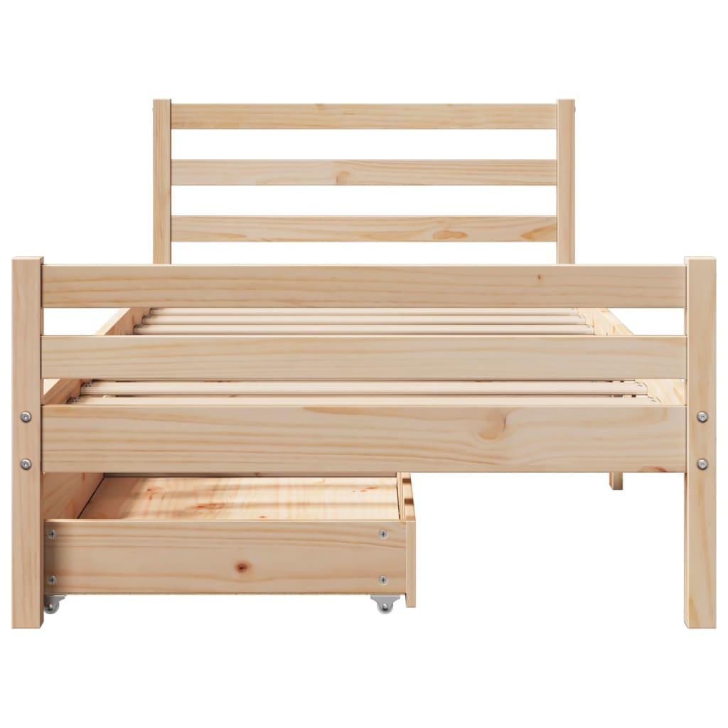 Sengeramme uden madras 100x200 cm massivt fyrretræ
