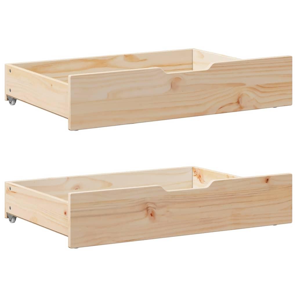 Sengeramme med skuffer 75x190 cm massivt fyrretræ