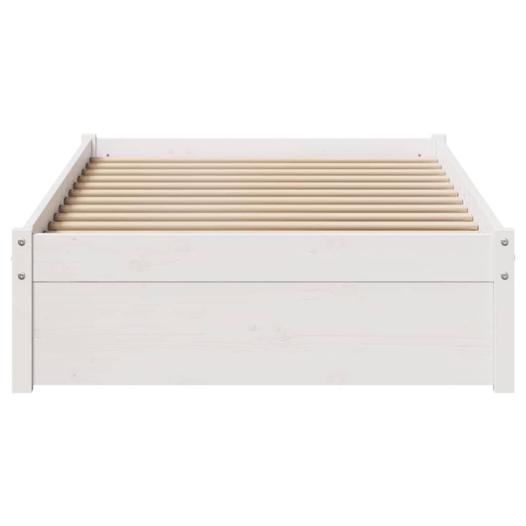 Sengeramme uden madras 90x190 cm massivt fyrretræ hvid