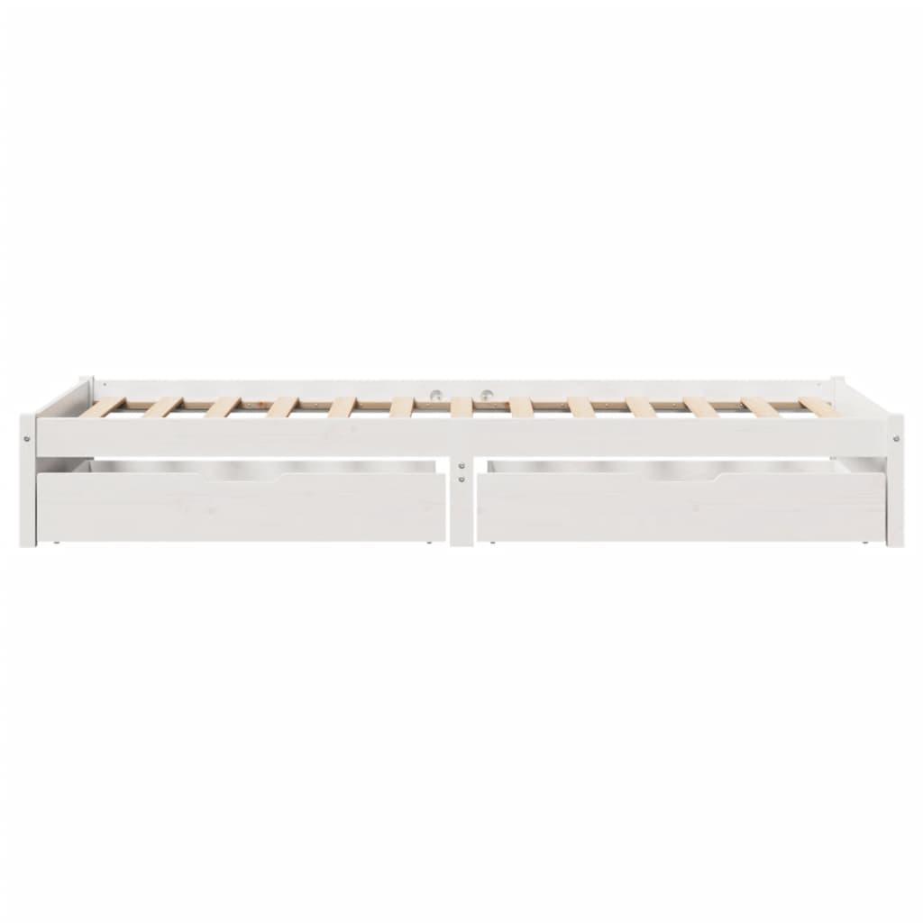 Sengeramme uden madras 90x190 cm massivt fyrretræ hvid