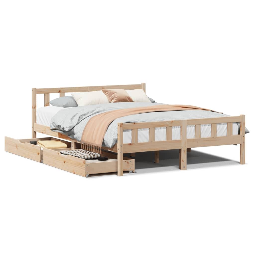 Sengeramme uden madras 120x190 cm massivt fyrretræ