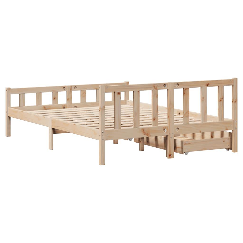 Sengeramme uden madras 120x190 cm massivt fyrretræ