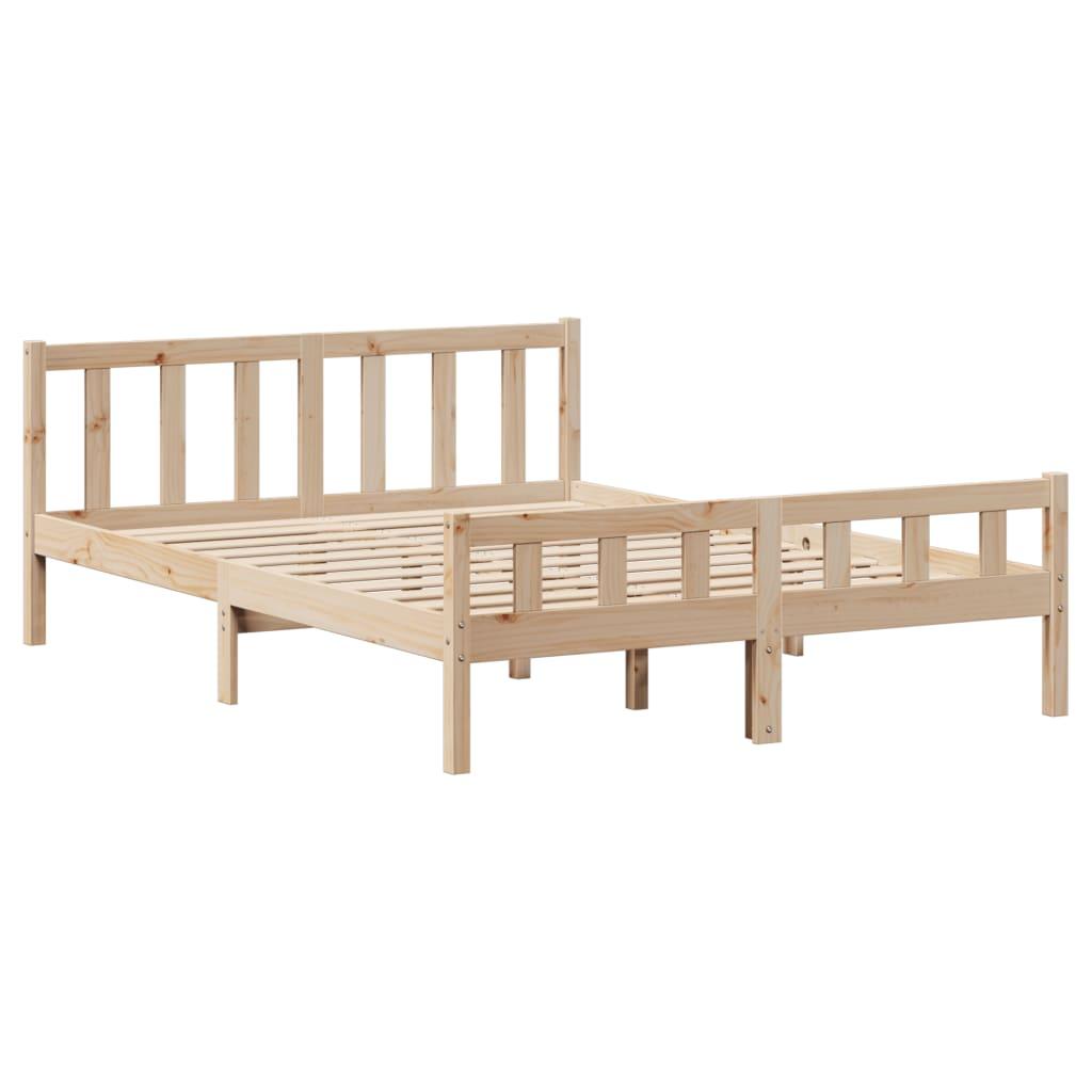 Sengeramme uden madras 120x190 cm massivt fyrretræ