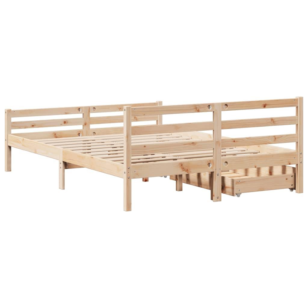 Sengeramme uden madras 140x190 cm massivt fyrretræ