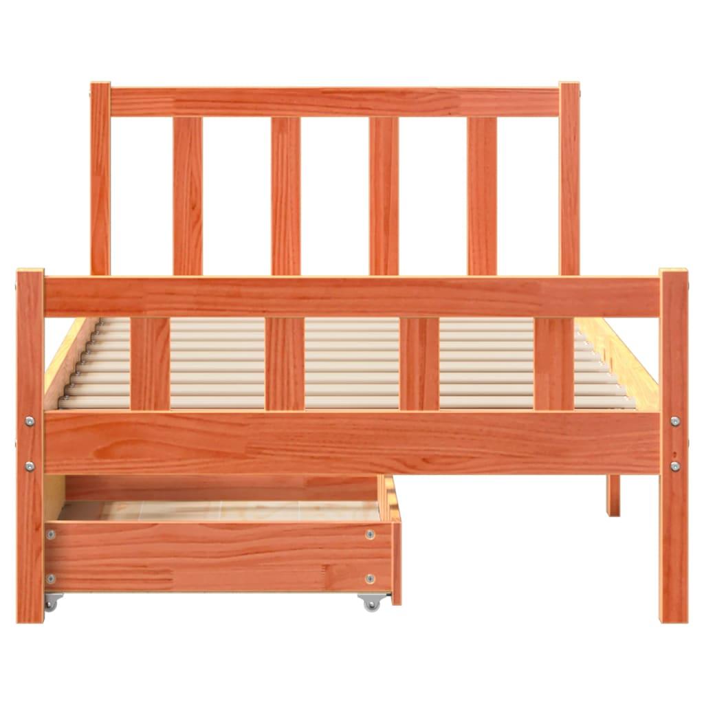 Sengeramme uden madras 90x190 cm massivt fyrretræ gyldenbrun