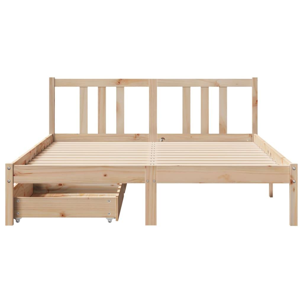 Sengeramme uden madras 140x190 cm massivt fyrretræ