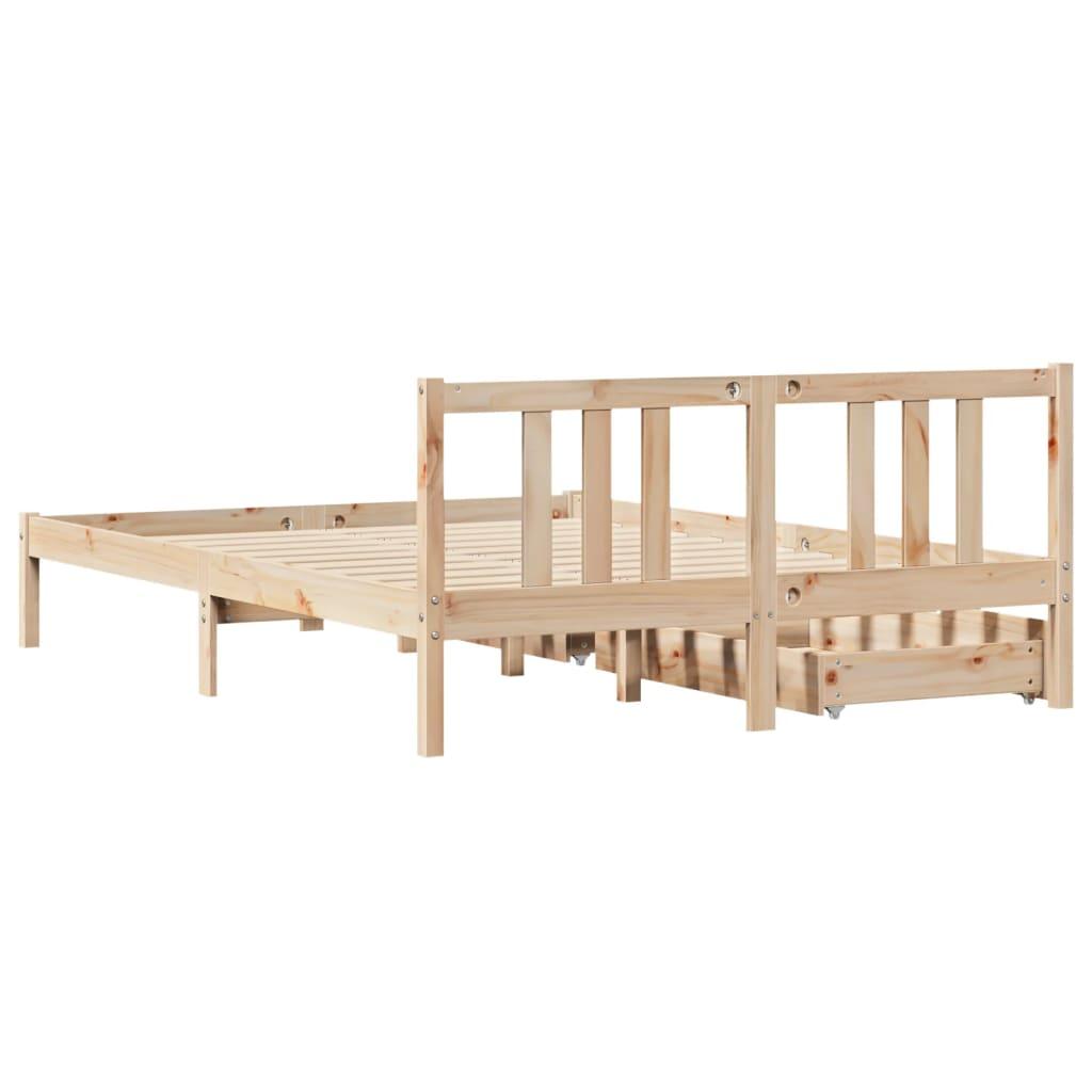Sengeramme uden madras 140x190 cm massivt fyrretræ