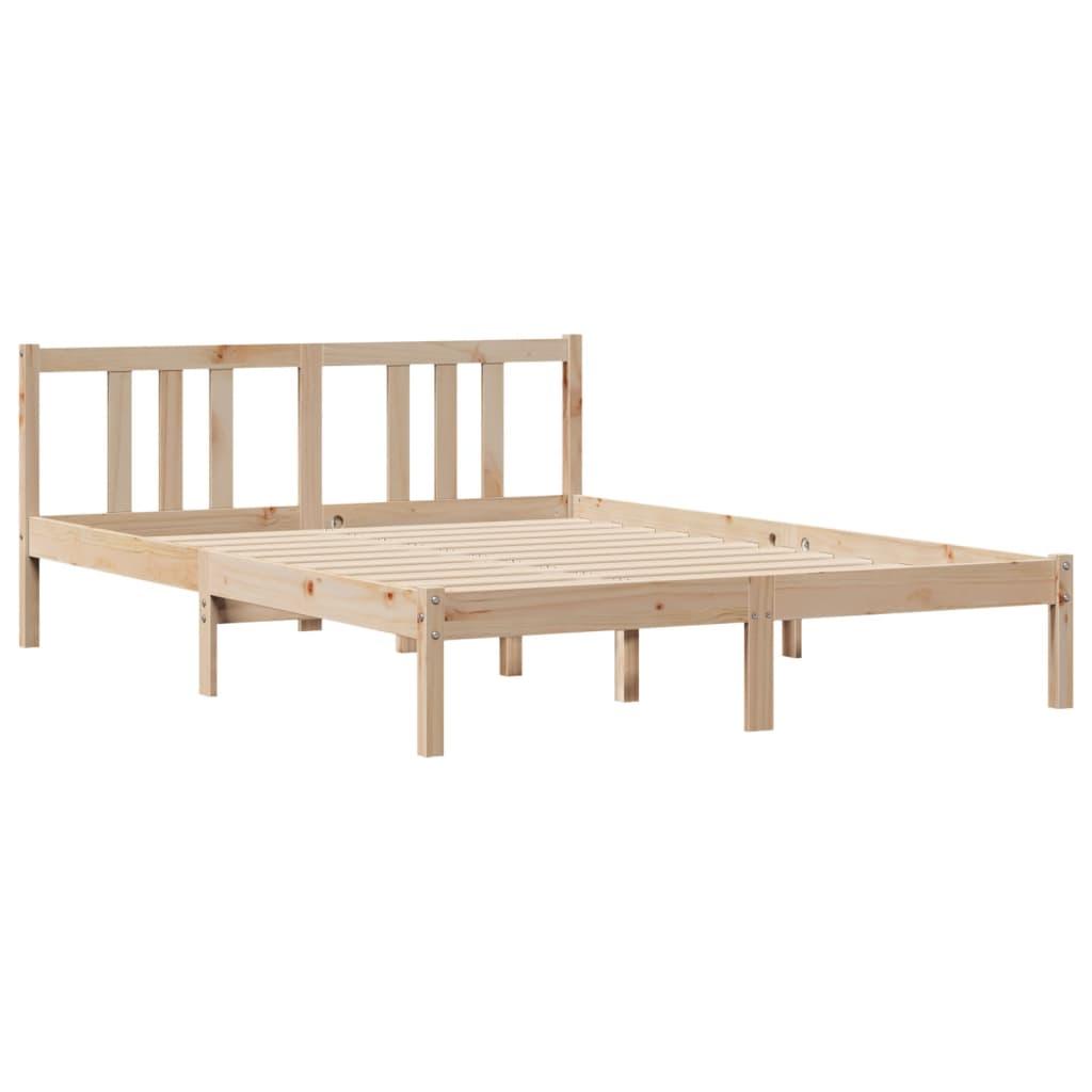 Sengeramme uden madras 140x190 cm massivt fyrretræ
