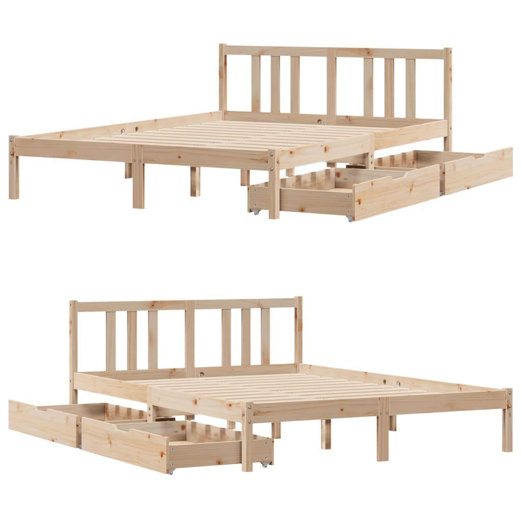 Sengeramme uden madras 140x190 cm massivt fyrretræ