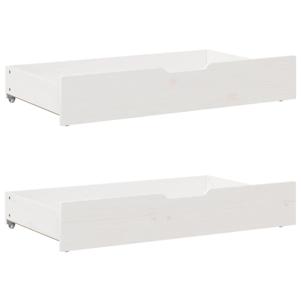Sengeramme uden madras 90x200 cm massivt fyrretræ hvid