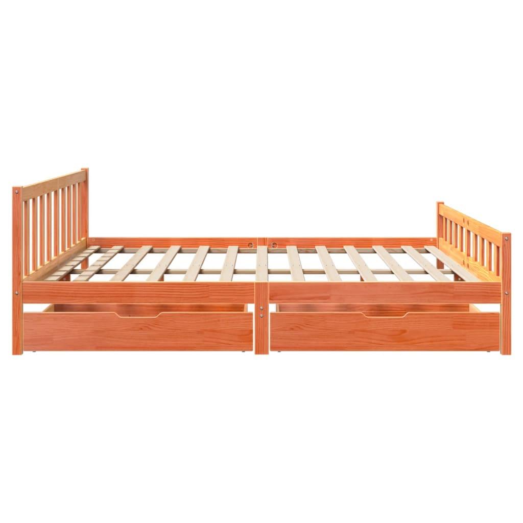 Sengeramme uden madras 180x200 cm massivt fyrretræ gyldenbrun