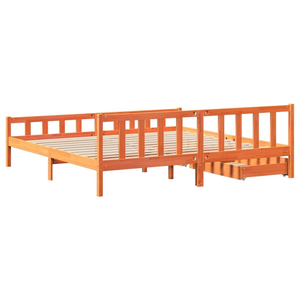 Sengeramme uden madras 180x200 cm massivt fyrretræ gyldenbrun