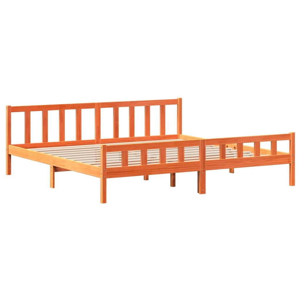Sengeramme uden madras 180x200 cm massivt fyrretræ gyldenbrun