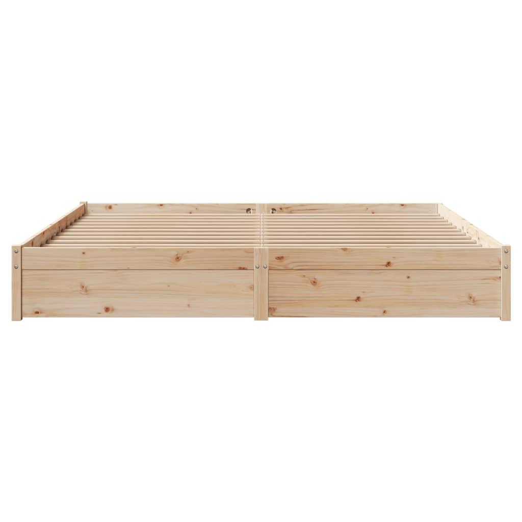 Sengeramme uden madras 200x200 cm massivt fyrretræ
