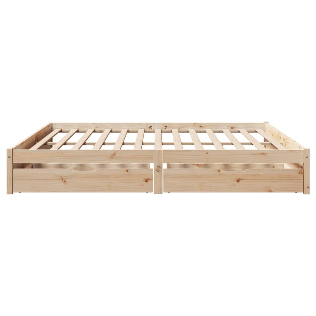 Sengeramme uden madras 200x200 cm massivt fyrretræ