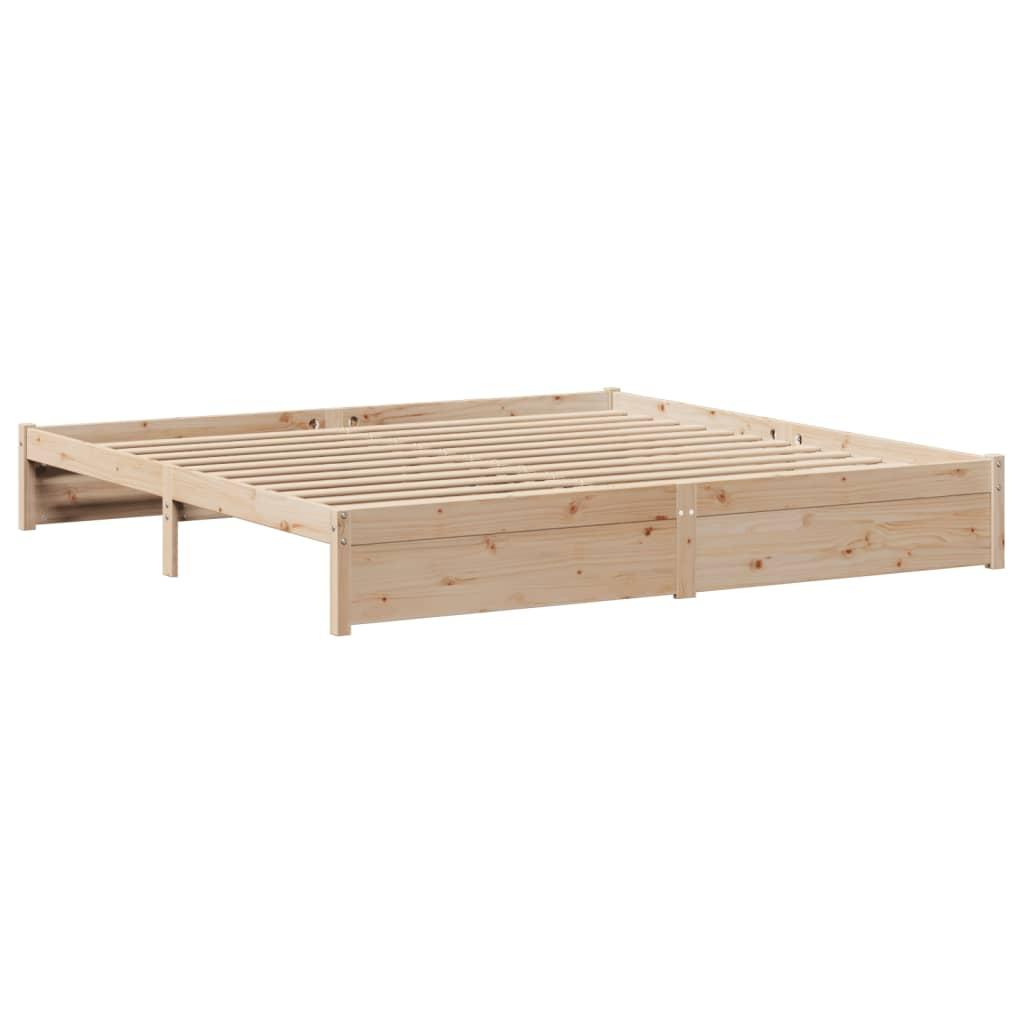 Sengeramme uden madras 200x200 cm massivt fyrretræ