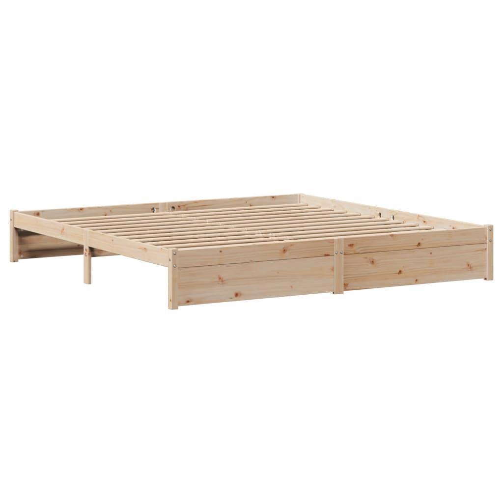 Sengeramme uden madras 200x200 cm massivt fyrretræ