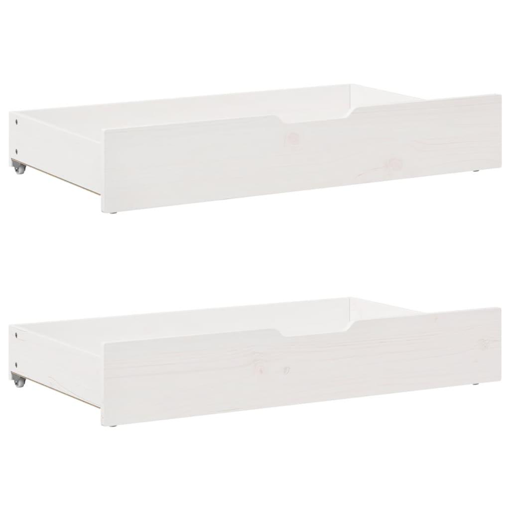 Sengeramme uden madras 200x200 cm massivt fyrretræ hvid