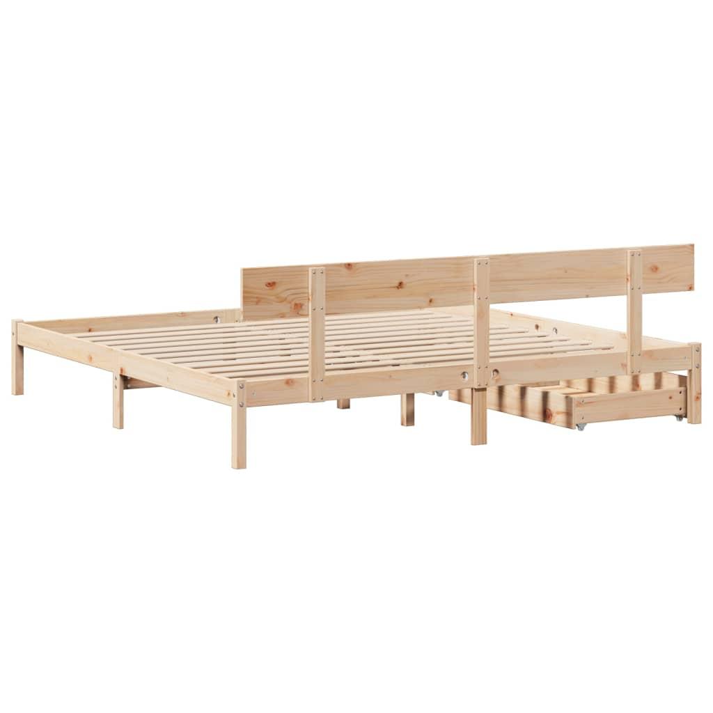 Sengeramme uden madras 200x200 cm massivt fyrretræ