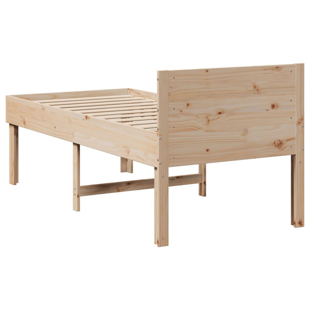 Sengeramme uden madras 90x190 cm massivt fyrretræ