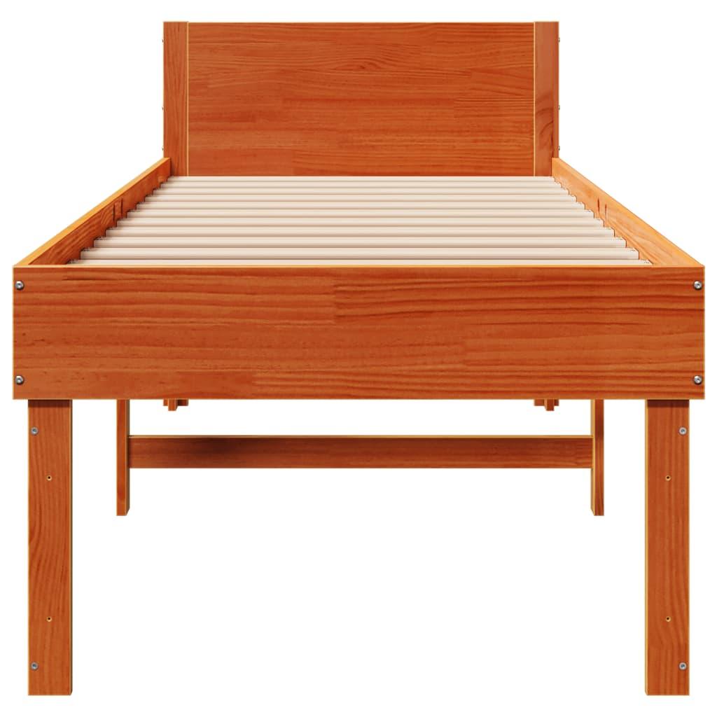 Sengeramme uden madras 80x200 cm massivt fyrretræ gyldenbrun