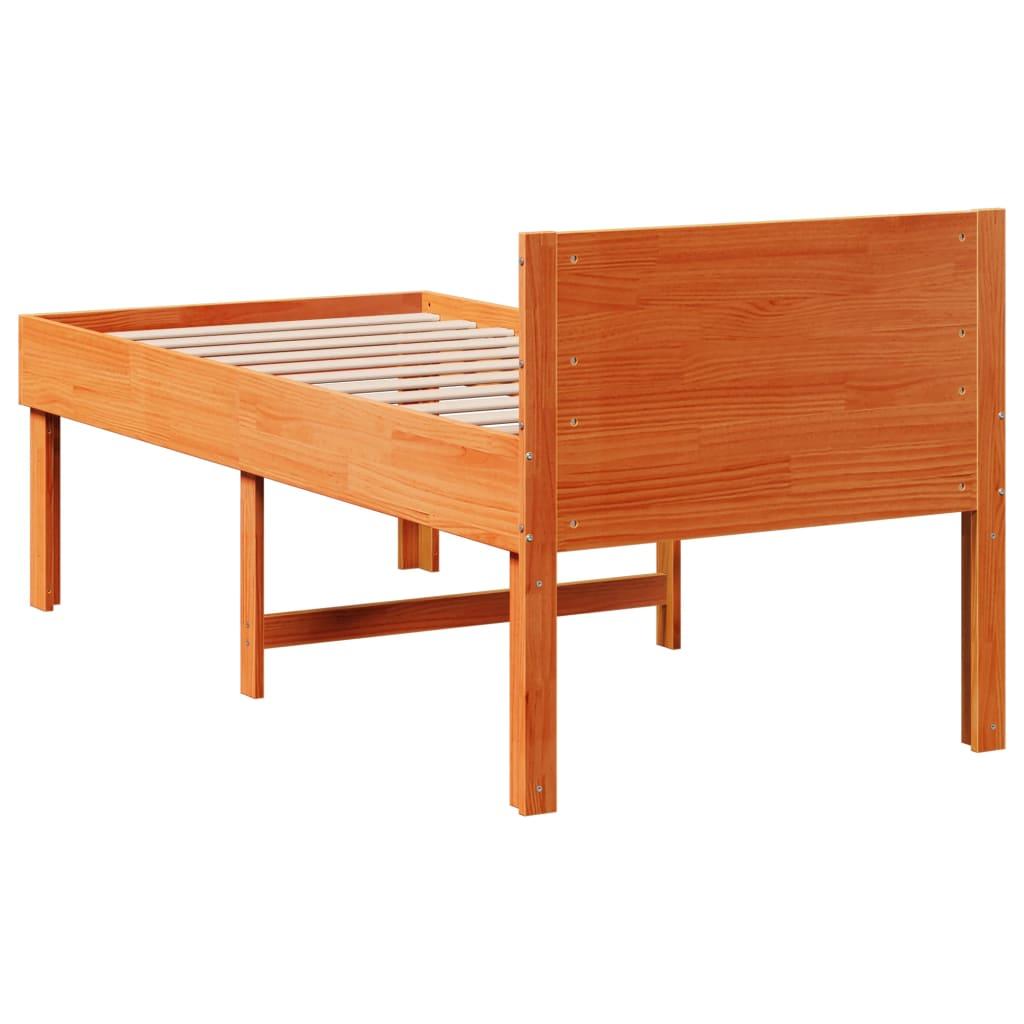 Sengeramme uden madras 80x200 cm massivt fyrretræ gyldenbrun