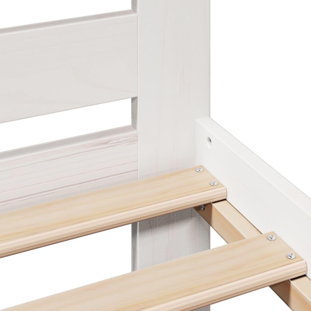 Sengeramme uden madras 75x190 cm massivt fyrretræ hvid