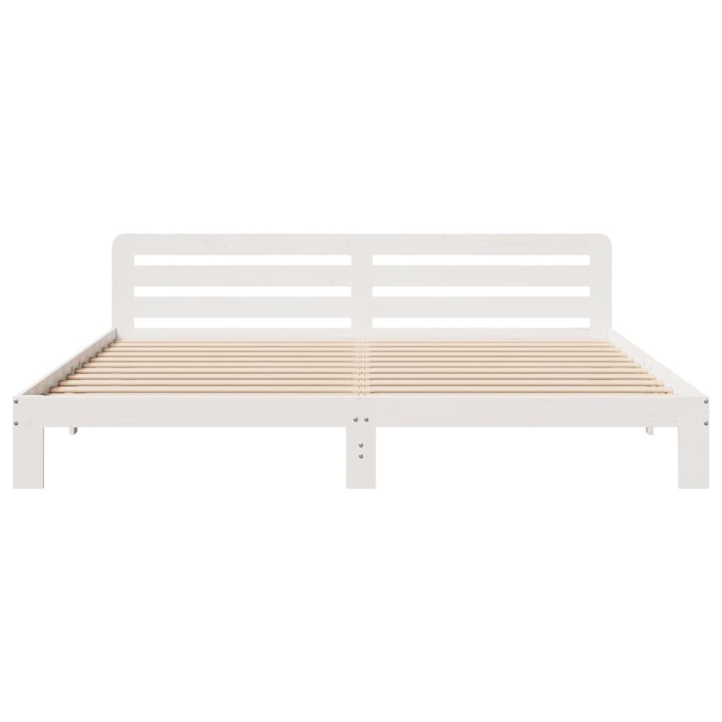 Sengeramme uden madras 180x200 cm massivt fyrretræ hvid