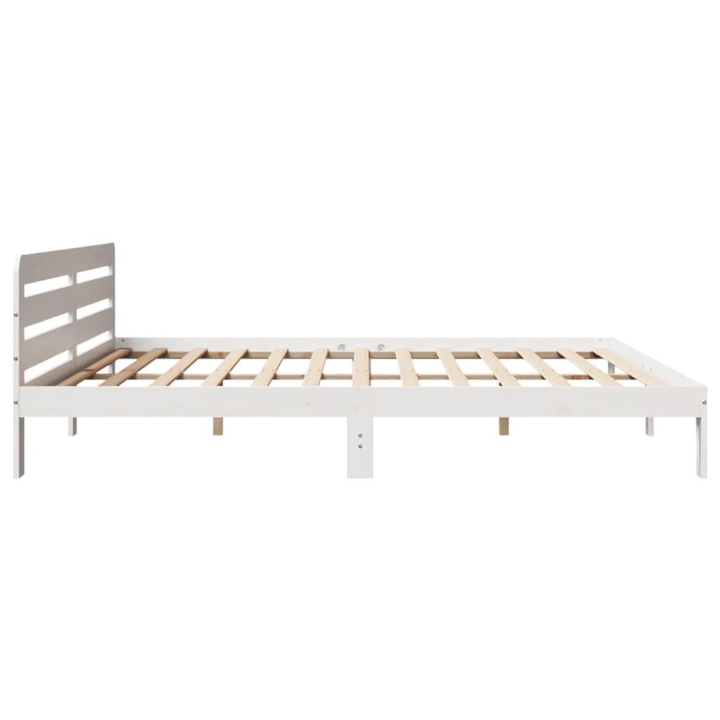 Sengeramme uden madras 180x200 cm massivt fyrretræ hvid