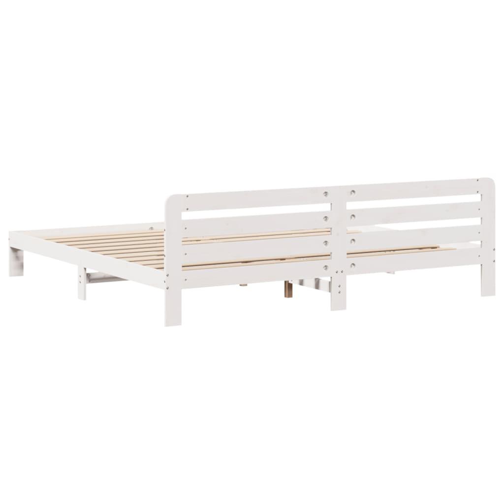 Sengeramme uden madras 180x200 cm massivt fyrretræ hvid