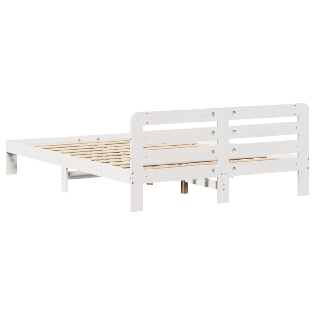Sengeramme uden madras 120x190 cm massivt fyrretræ hvid