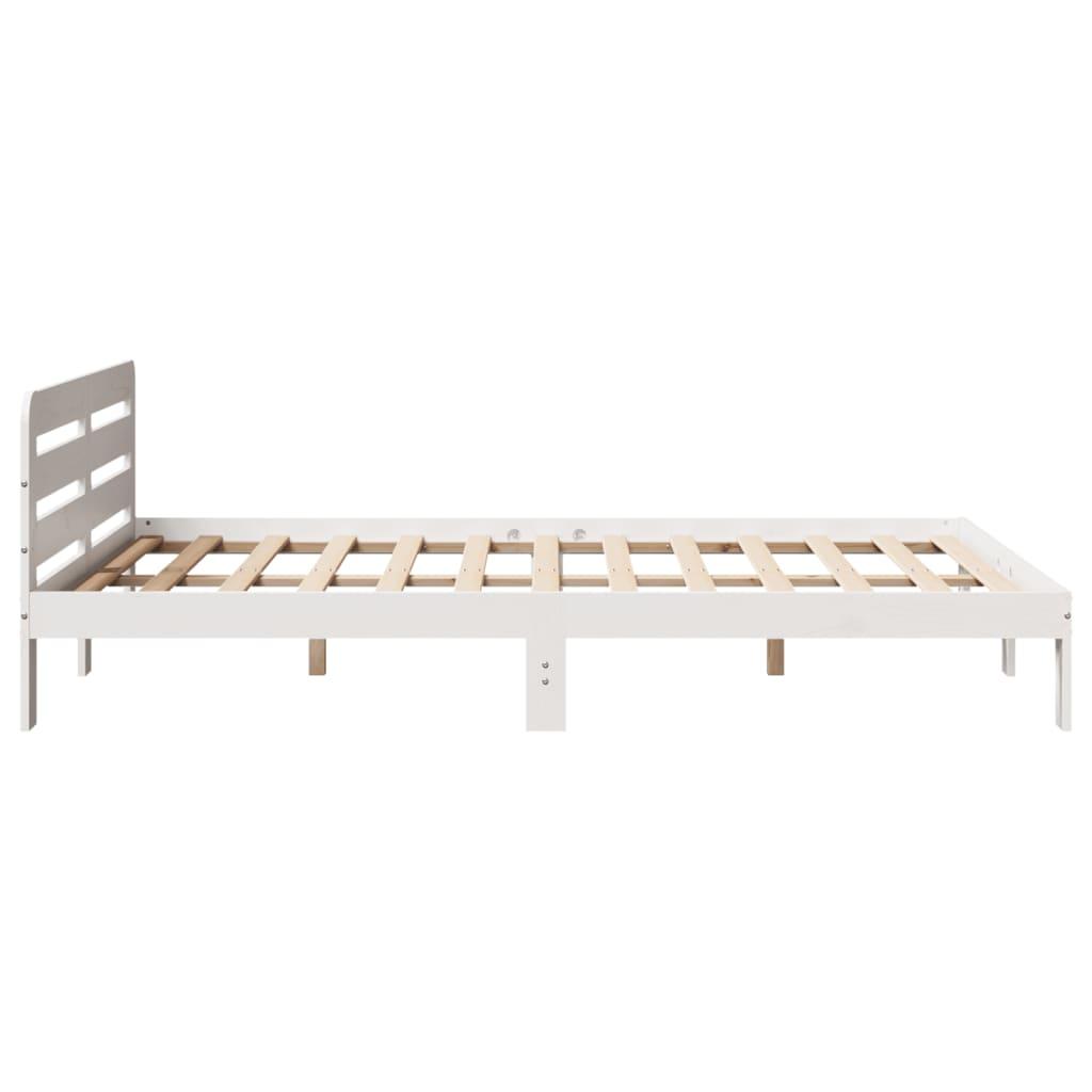 Sengeramme uden madras 140x190 cm massivt fyrretræ hvid
