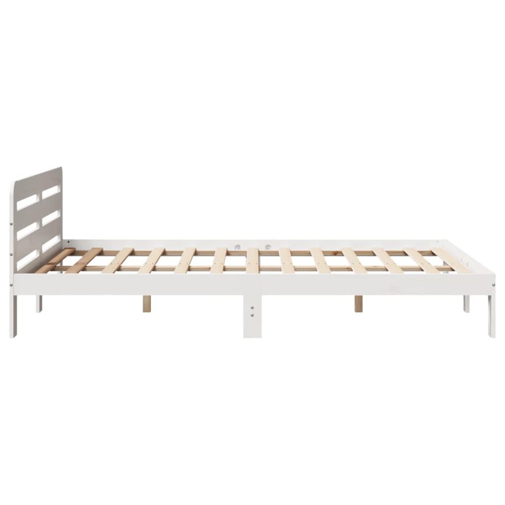 Sengeramme uden madras 160x200 cm massivt fyrretræ hvid